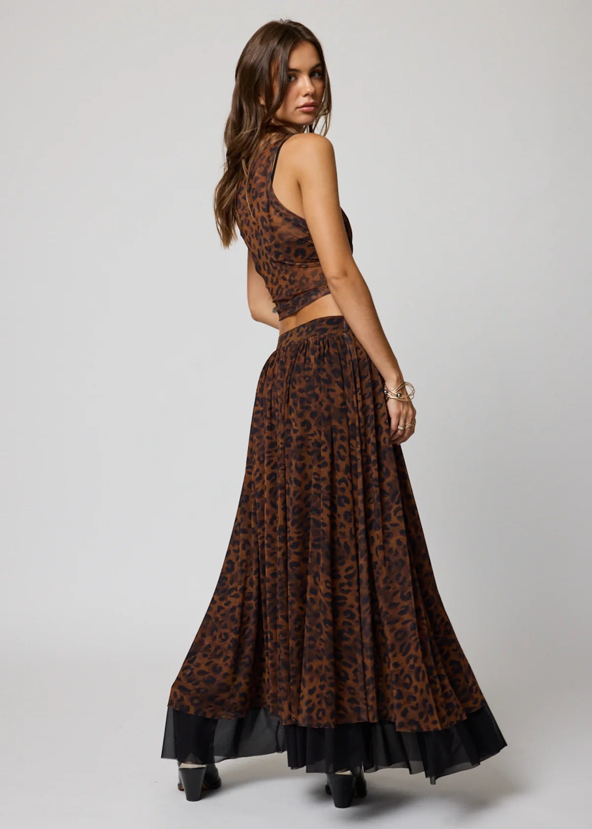 Mesh Pas De Duex Maxi Skirt
