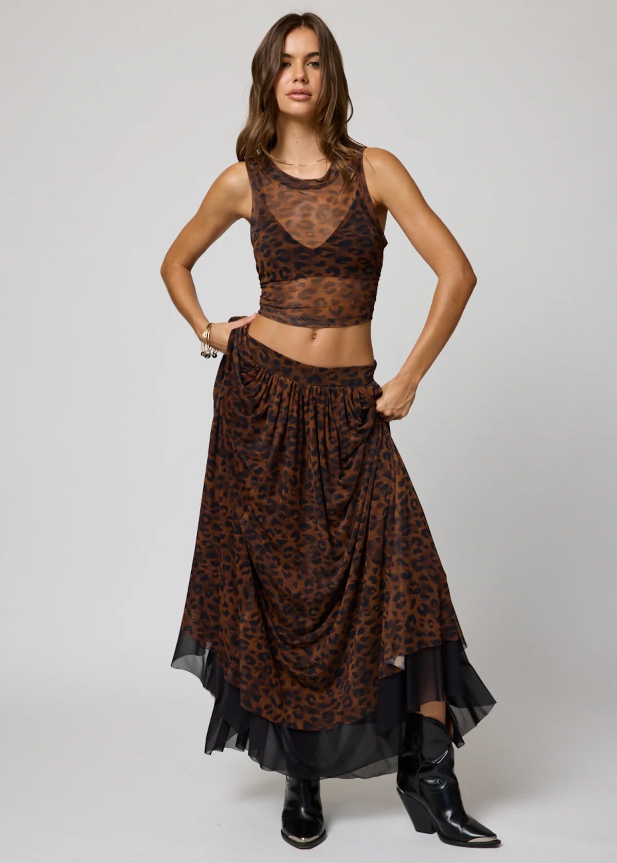 Mesh Pas De Duex Maxi Skirt