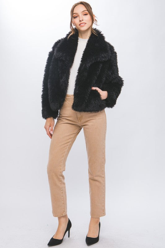 Wanderlune Black Faux Fur