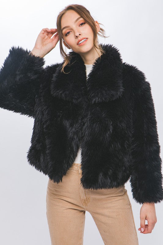 Wanderlune Black Faux Fur