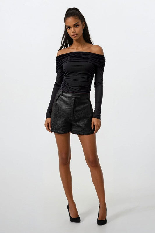 Faux Croc Short