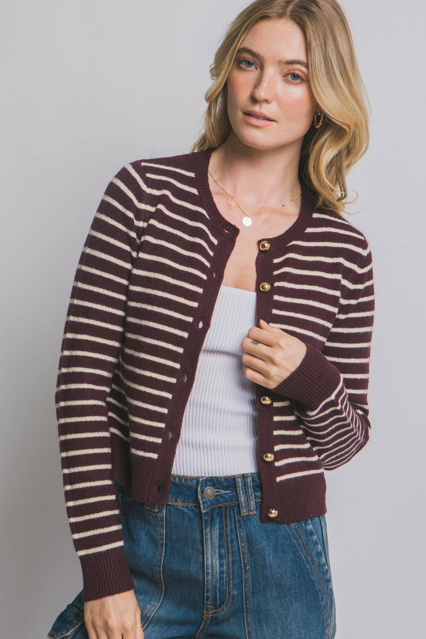 Upper Class Stripe Cardi