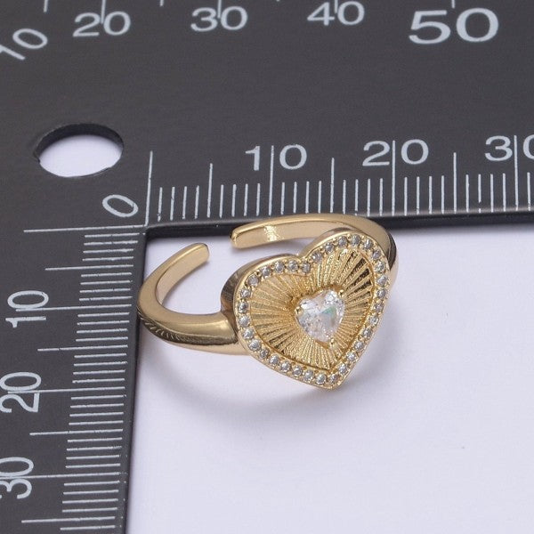 Sunburst Heart Ring