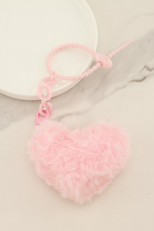 Pink Pom Pom Bag Charm
