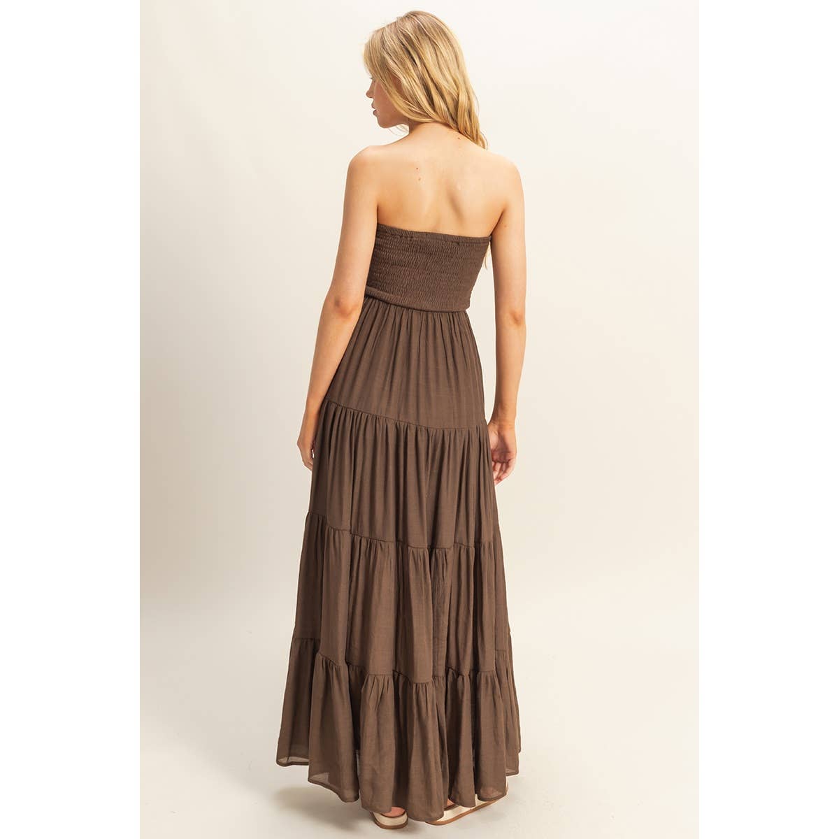 Salma Strapless Tiered Maxi