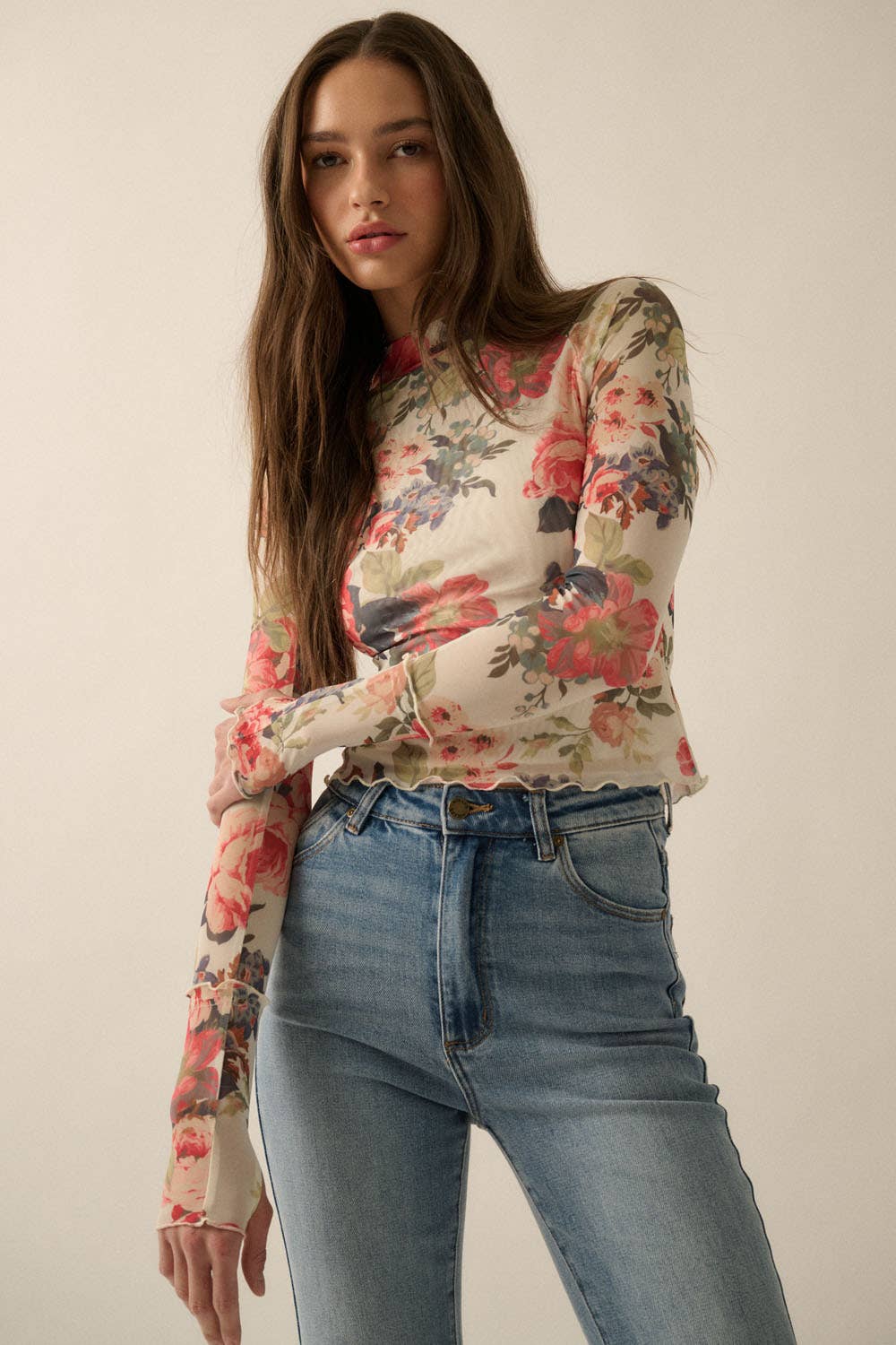 Nyah Floral Mesh Top