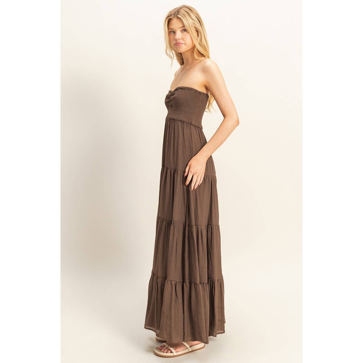 Salma Strapless Tiered Maxi