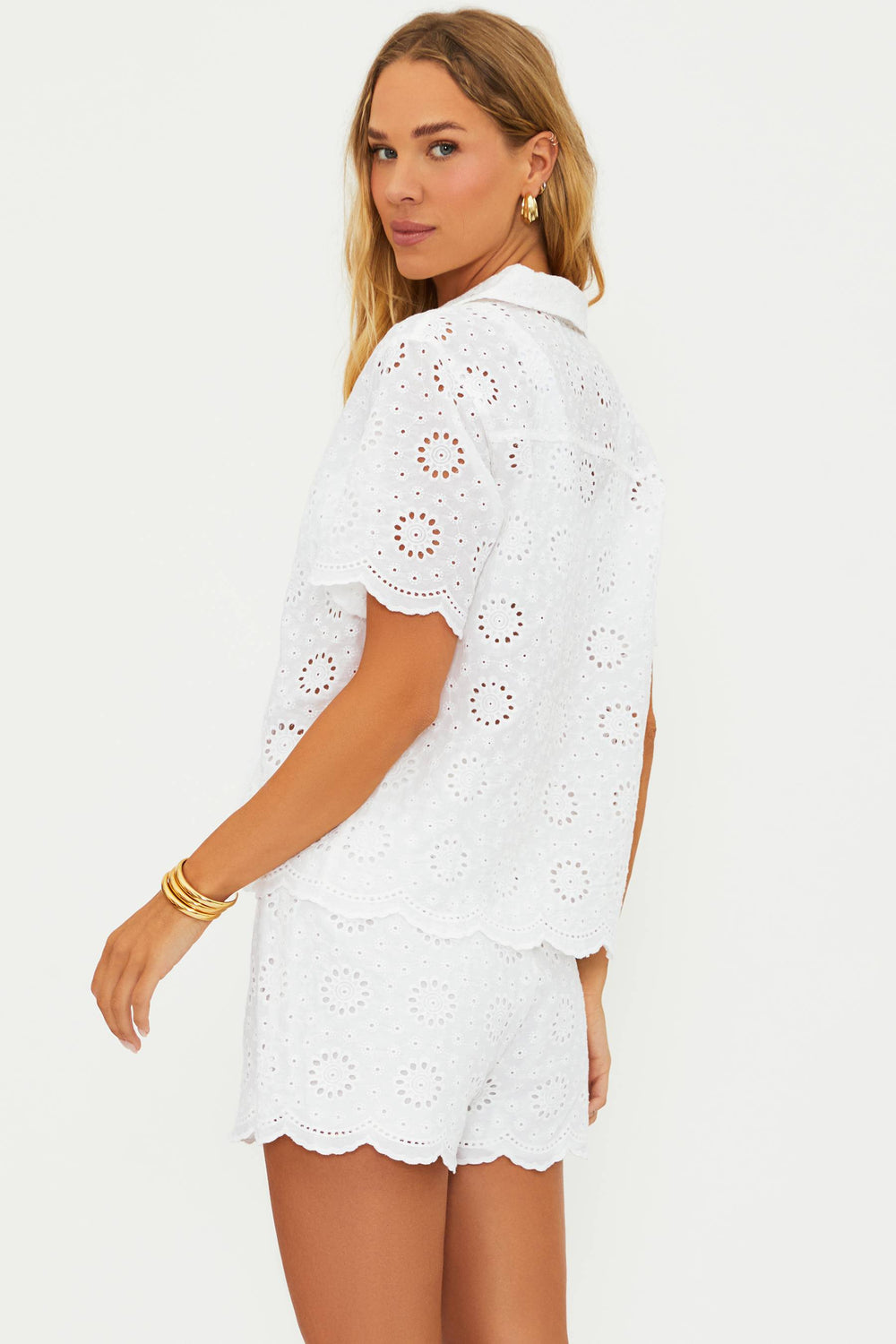 Aurelia Short White Magnolia Eyelet