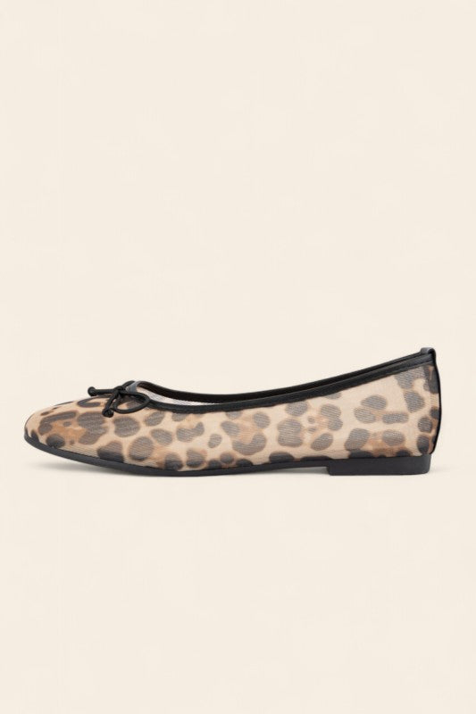 Leopard Mesh Ballet Flat