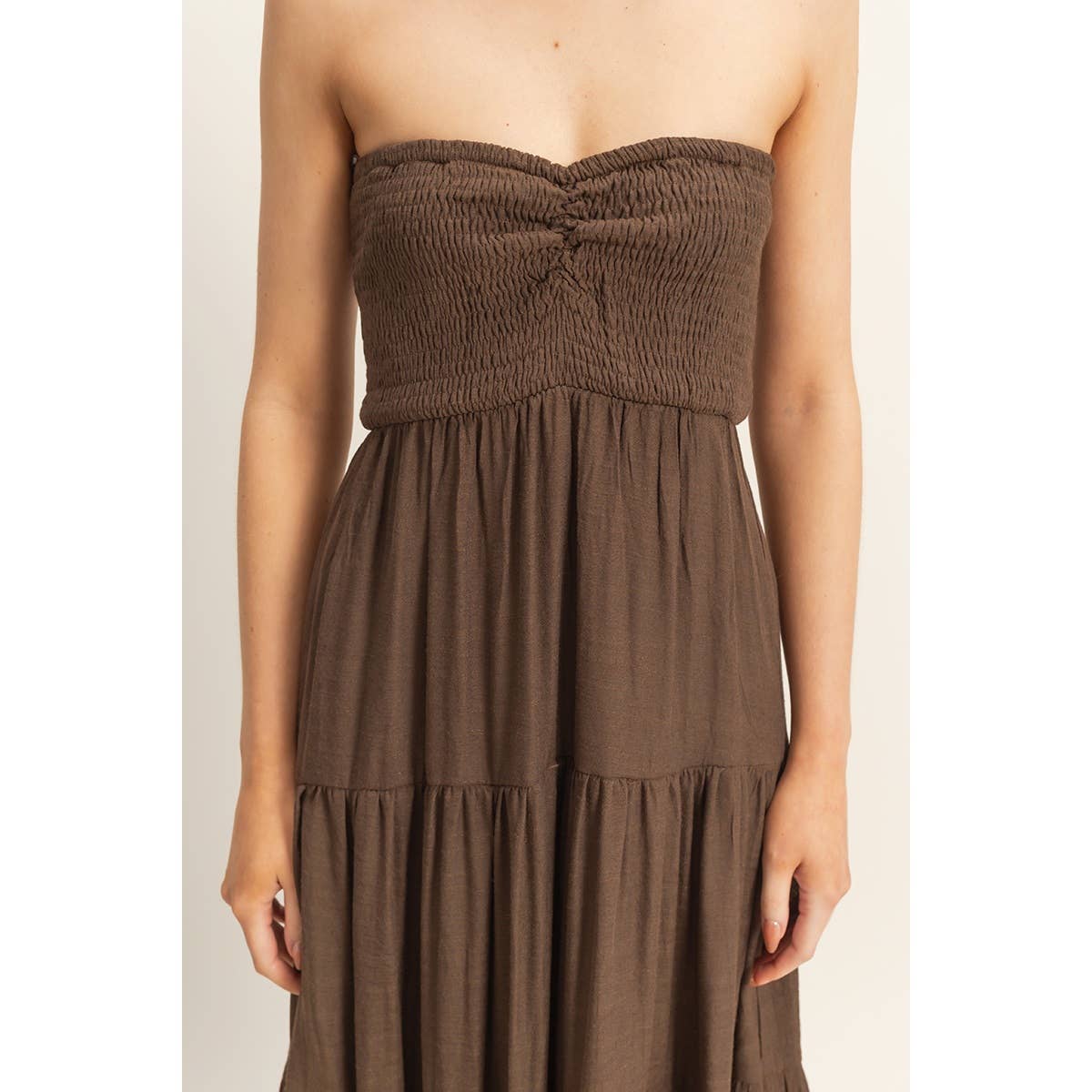 Salma Strapless Tiered Maxi