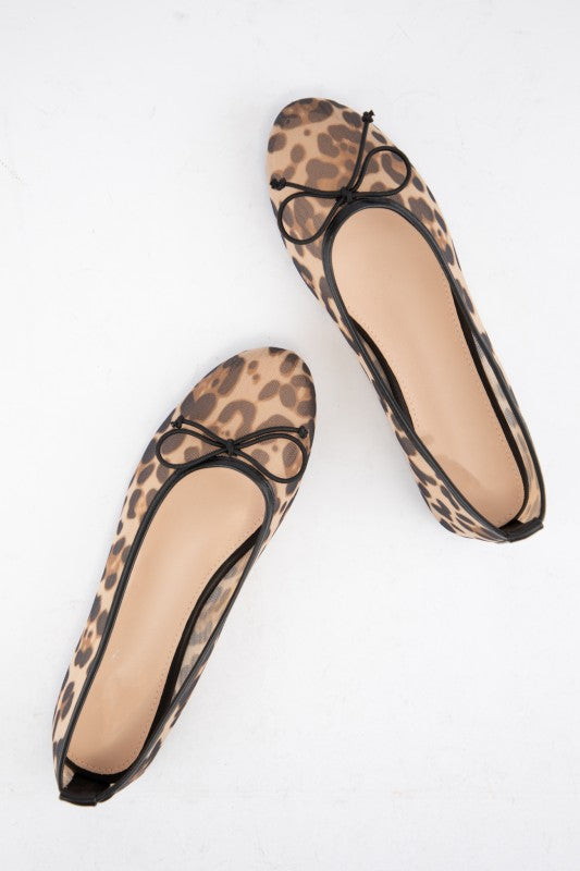 Leopard Mesh Ballet Flat
