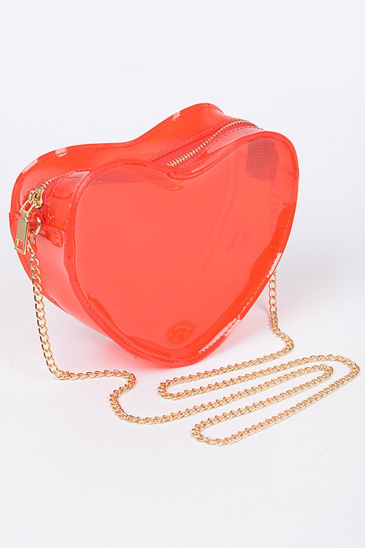 Clear Red Heart Bag