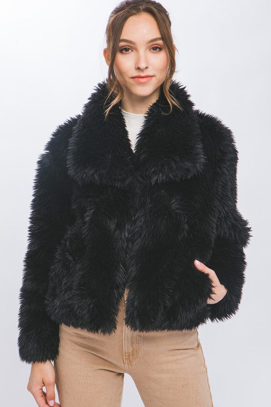 Wanderlune Black Faux Fur