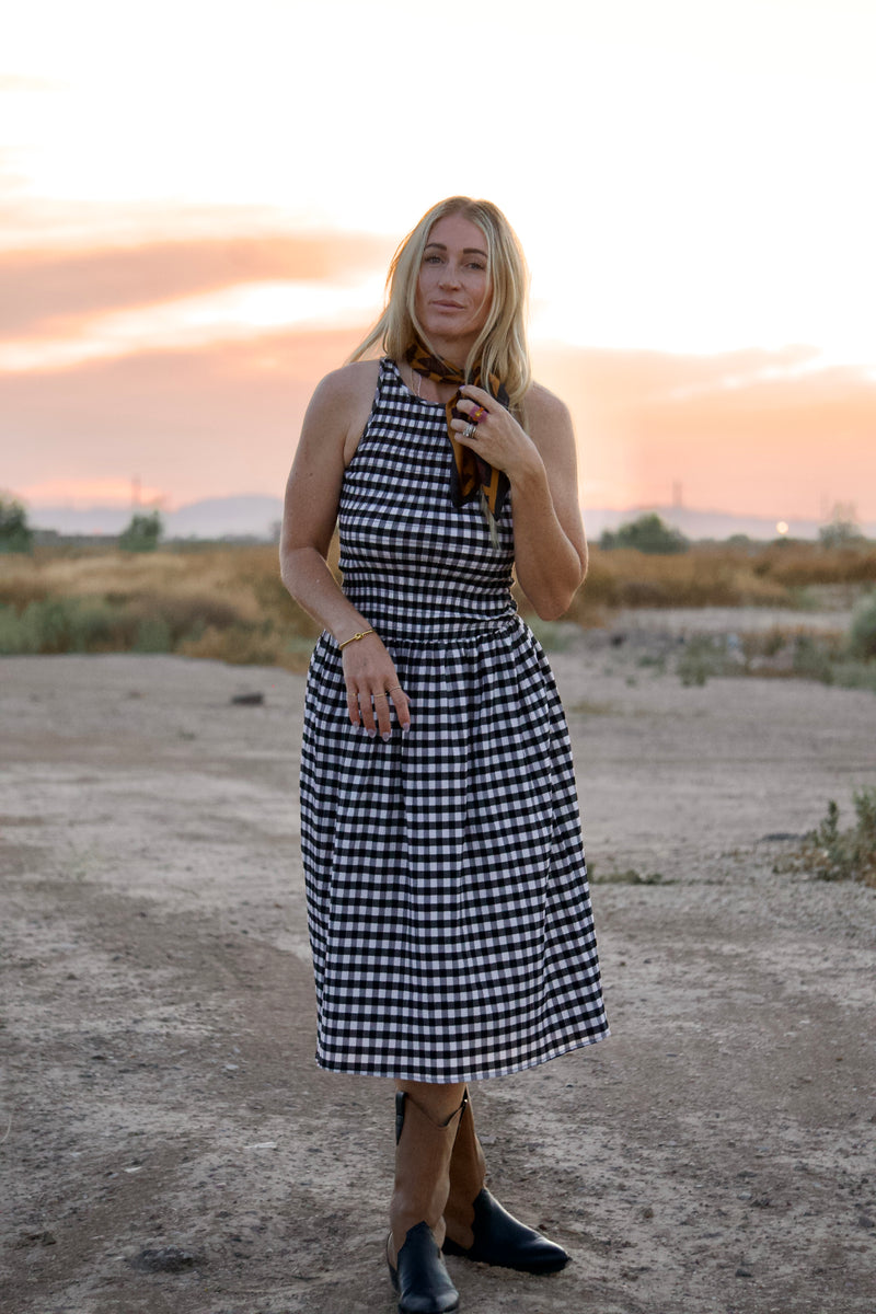 rodeo midi dress At The Rodeo Denim Midi Dress - Dark Denim
