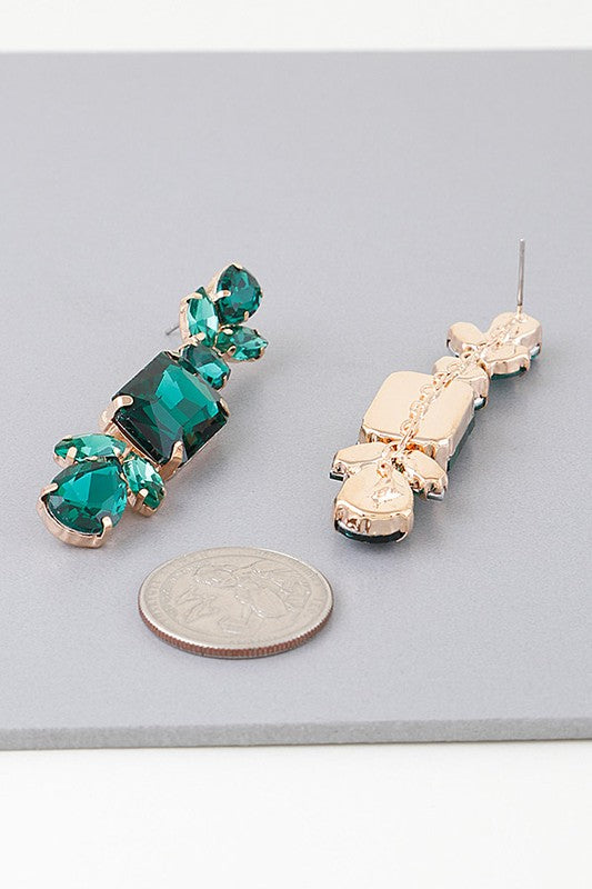 Green Rhinestone Earring
