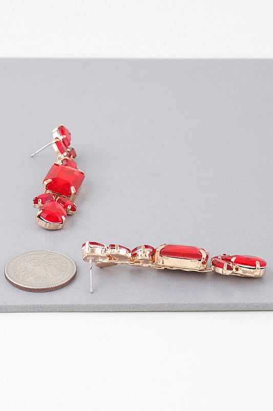 Red Rhinestone Earring