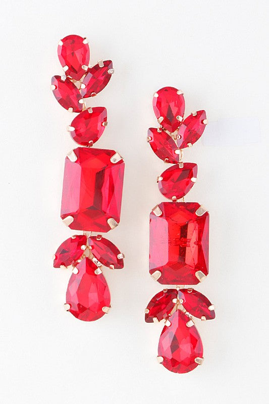 Red Rhinestone Earring