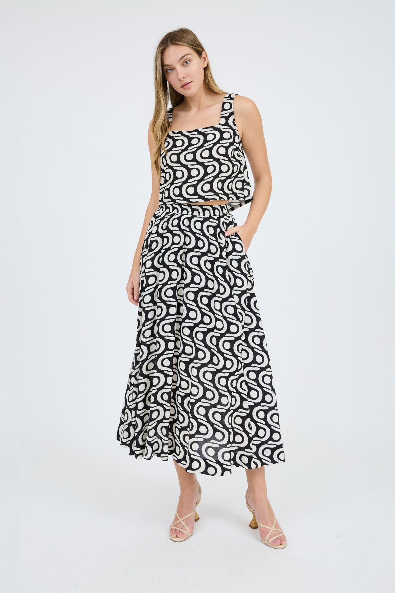 Art Deco Midi Skirt