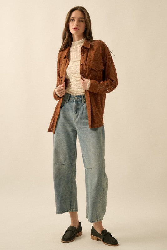 Ember Lace Button Up