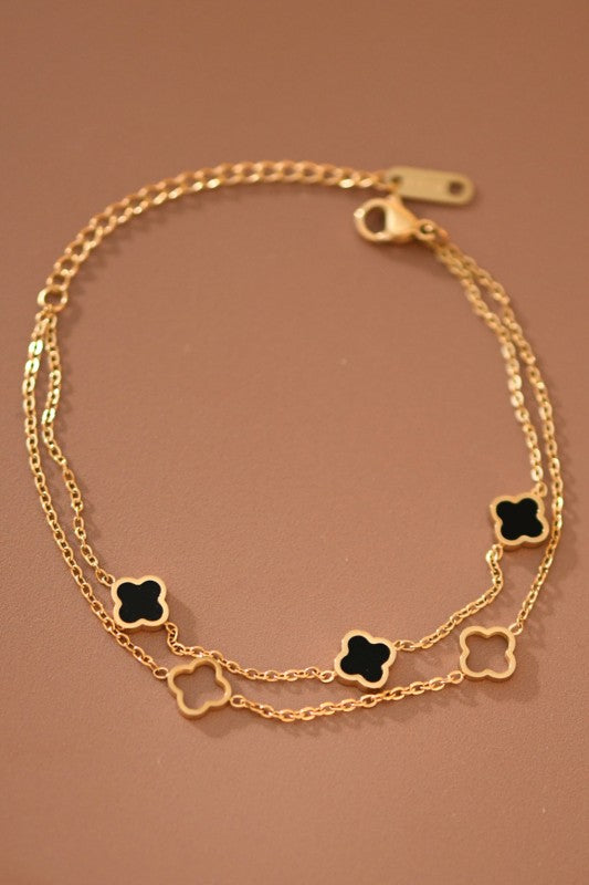 Double Strand Clover Bracelet