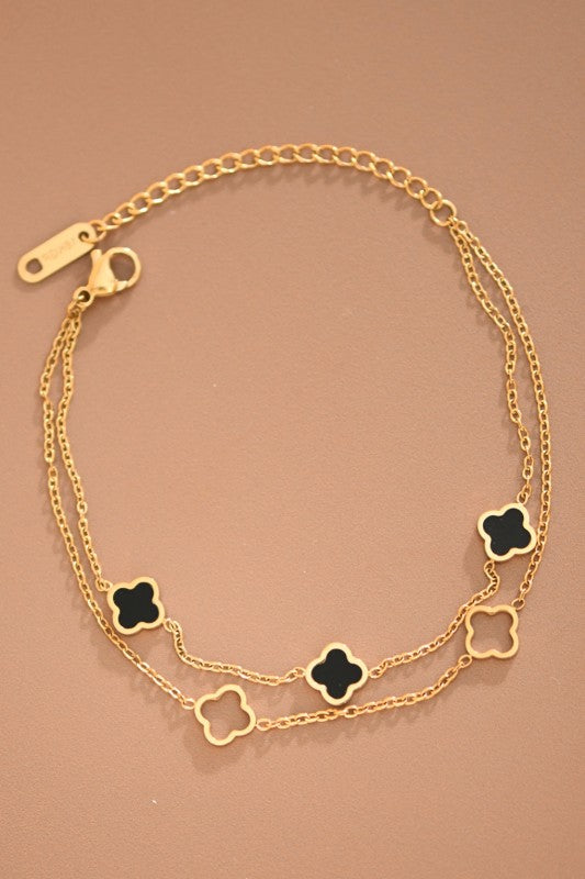 Double Strand Clover Bracelet