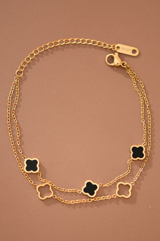 Double Strand Clover Bracelet