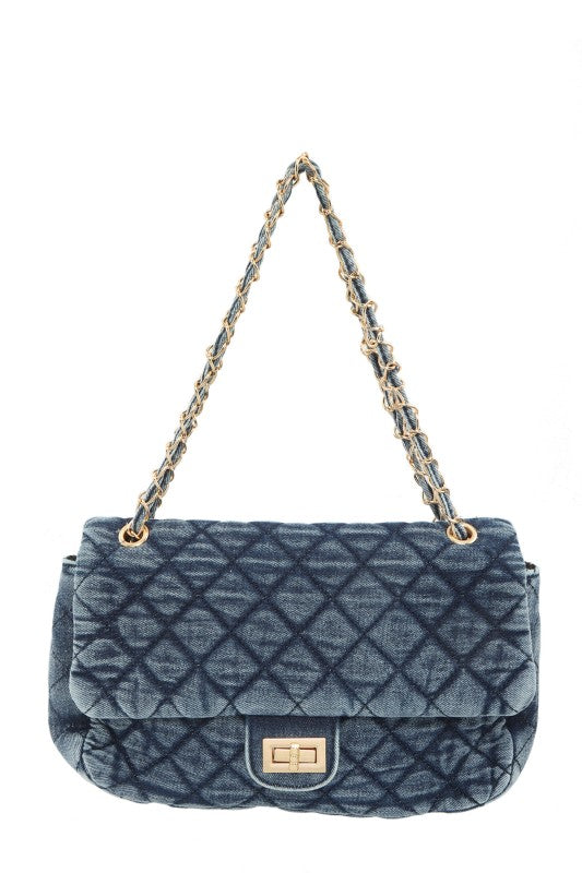 Denim Quilted Handbag