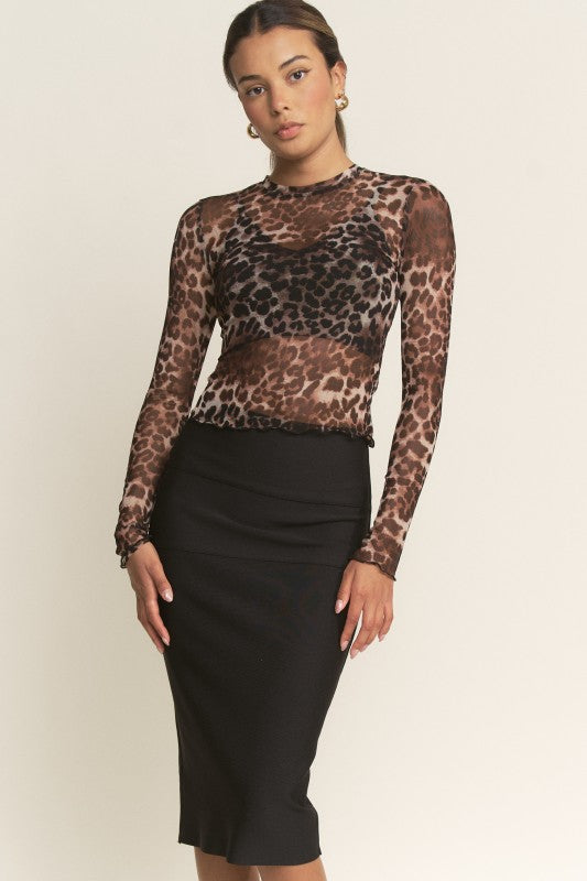 Wild Leopard Mesh Top
