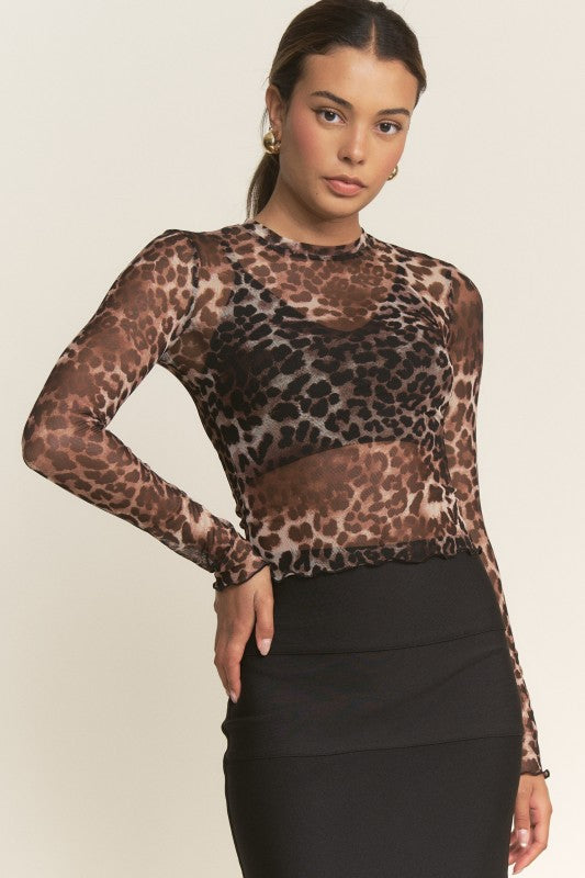 Wild Leopard Mesh Top