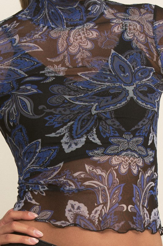 Paisley Mesh Top