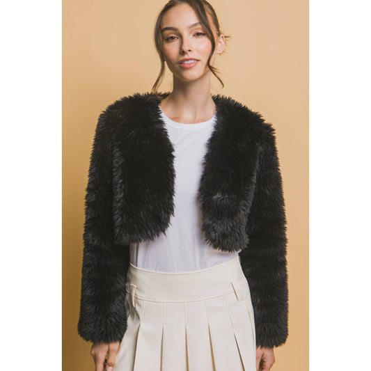 Crop Faux Fur Jacket