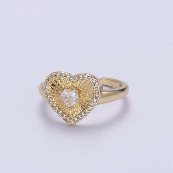Sunburst Heart Ring