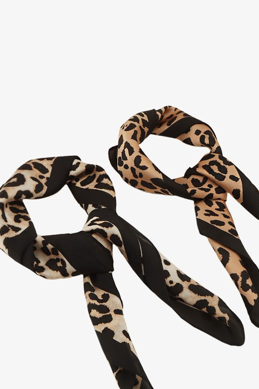 Black Trim Leopard Scarf