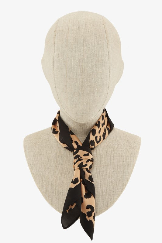 Black Trim Leopard Scarf