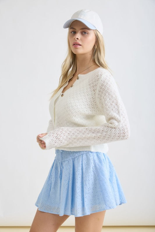 Flurry Eyelet Cardigan