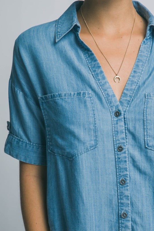 Cloud Nine Chambray Top