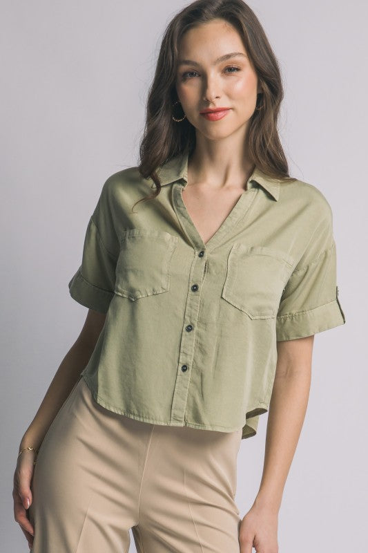 Cloud Nine Chambray Top