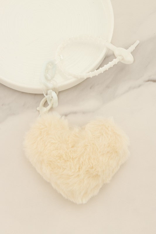 Ivory Pom Pom Bag Charm