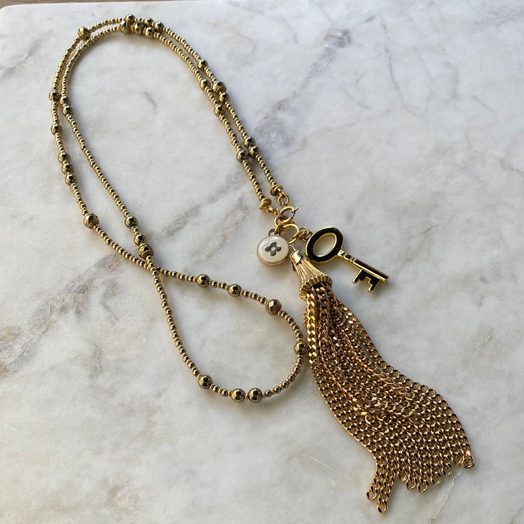 Louis Vuitton Tasssel and Key Necklace