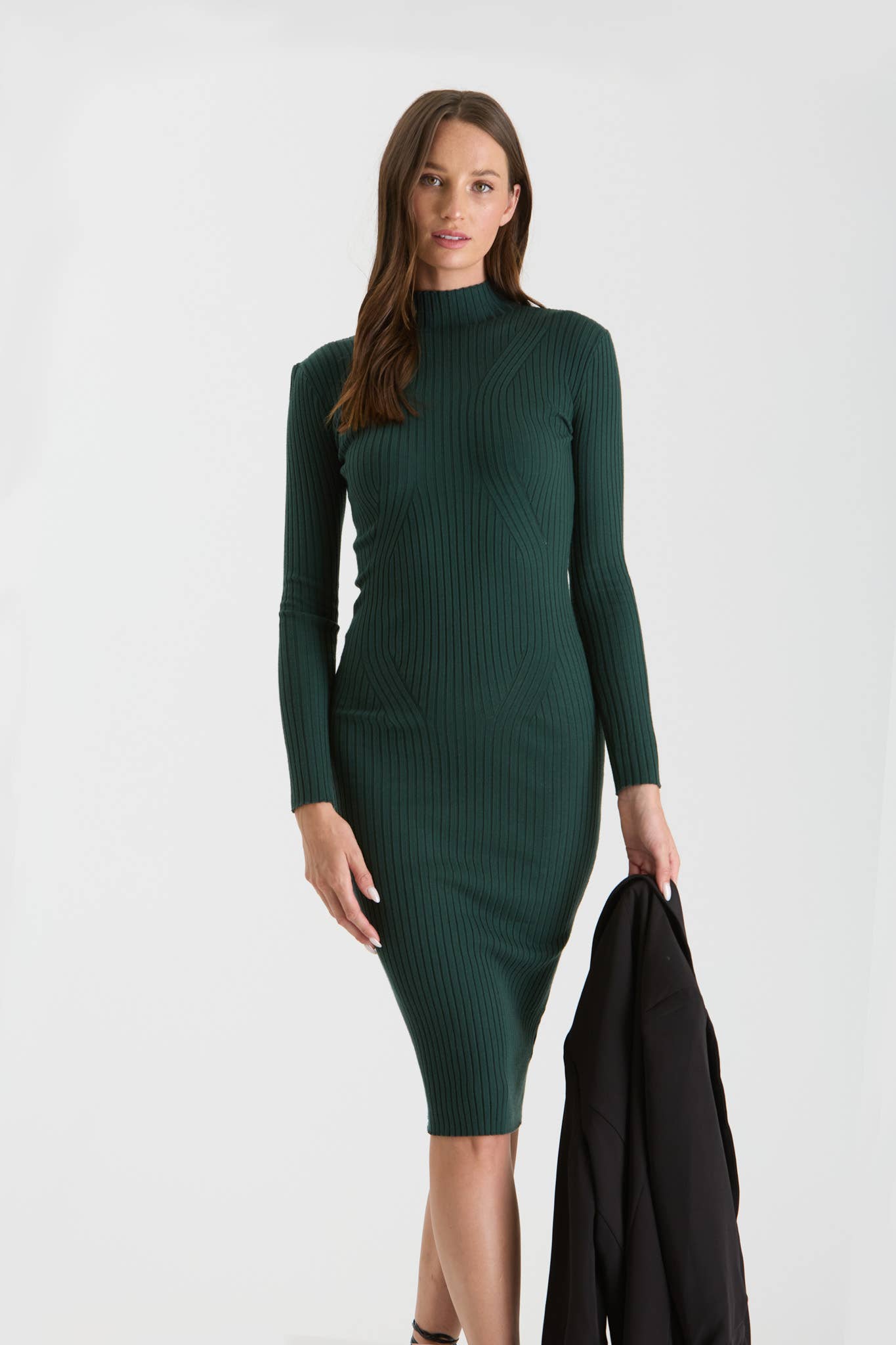 Clarabelle Mock Neck Midi Dress