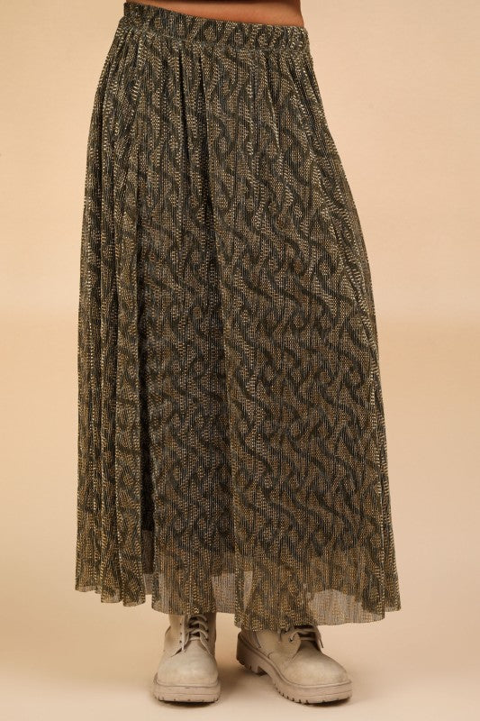 Gold Flurry Maxi Skirt