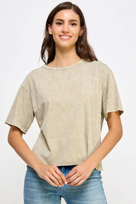 Washed Long Crop Tee