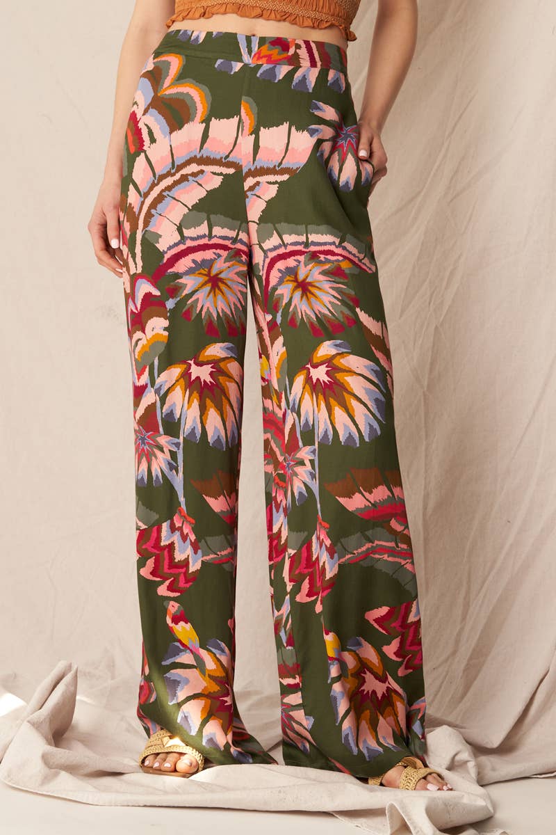 Printed Pants Green  *ships Monday