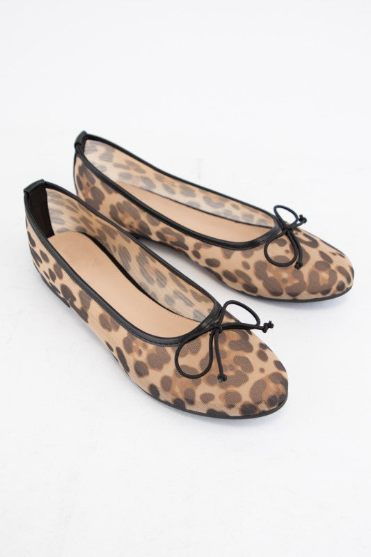 Leopard Mesh Ballet Flat