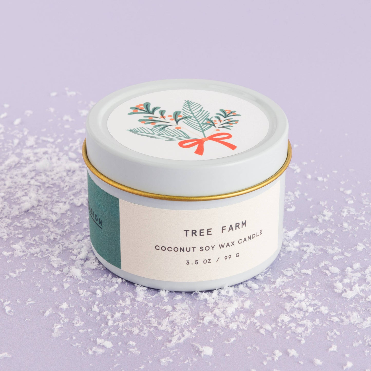 Tree Farm White Tin Candle