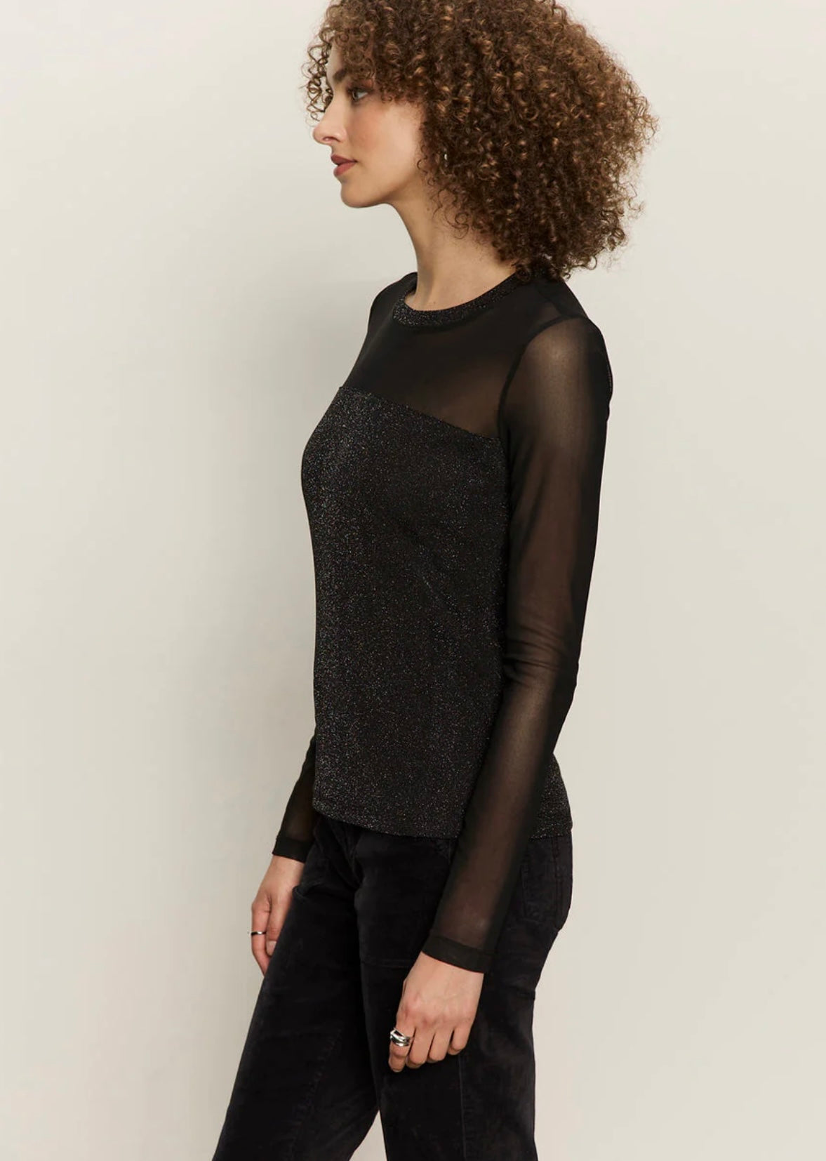 Sparkle Mesh Crew Tee