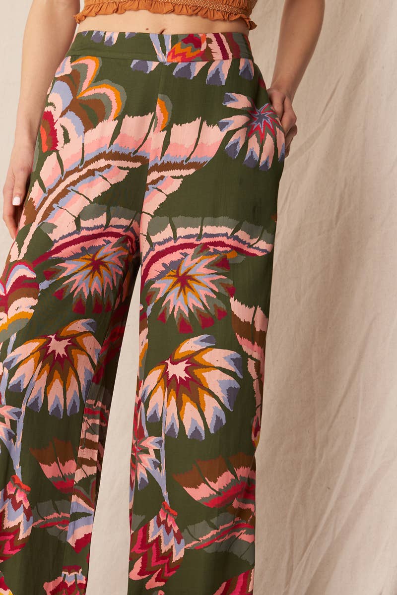 Printed Pants Green  *ships Monday