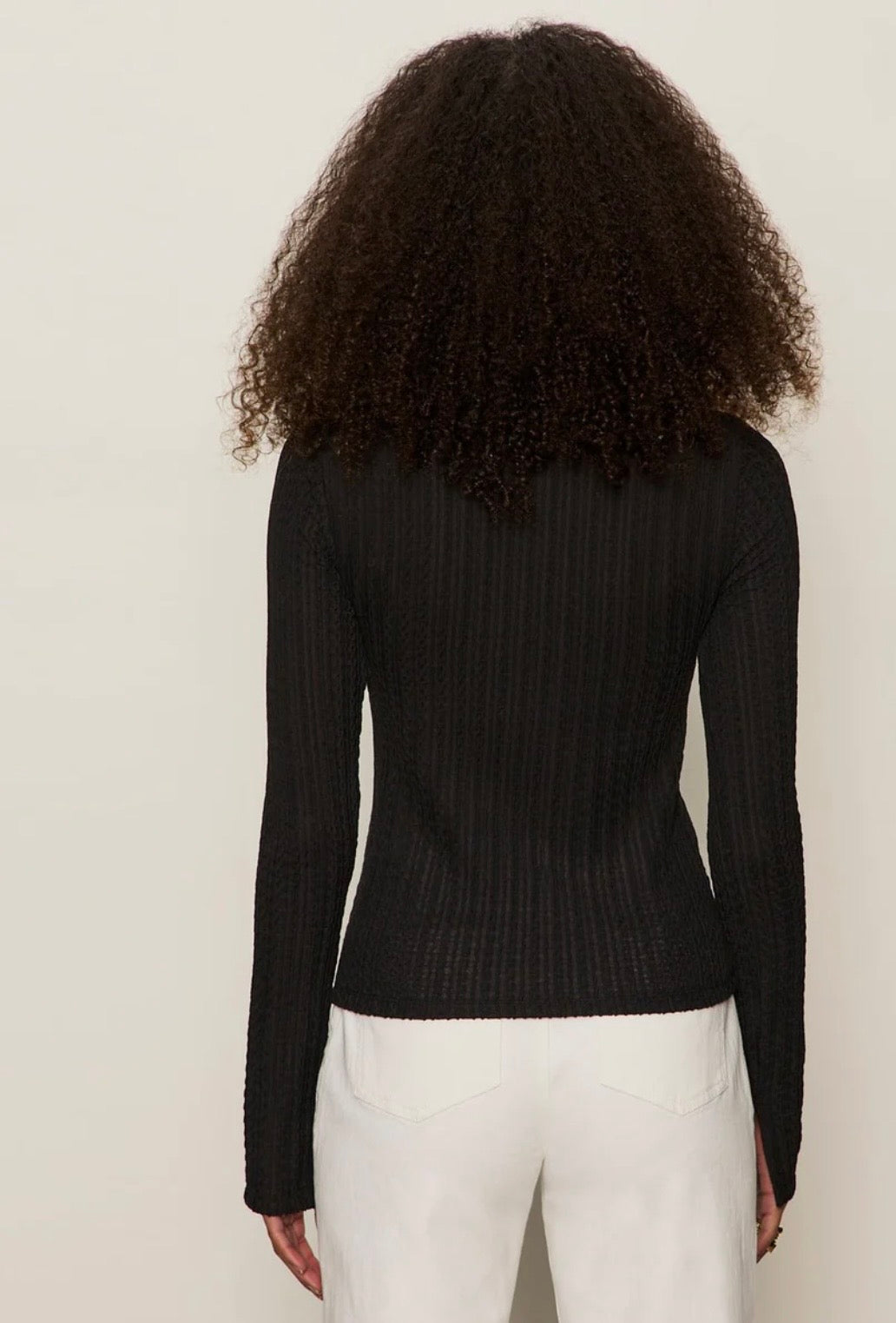 Boatneck Textured Top Black