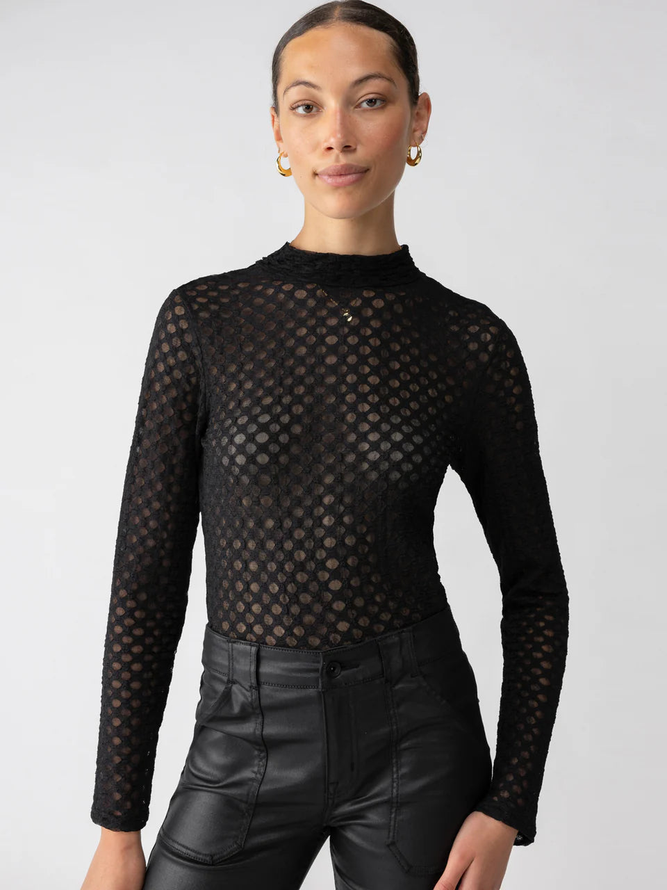 Lace Mock Neck