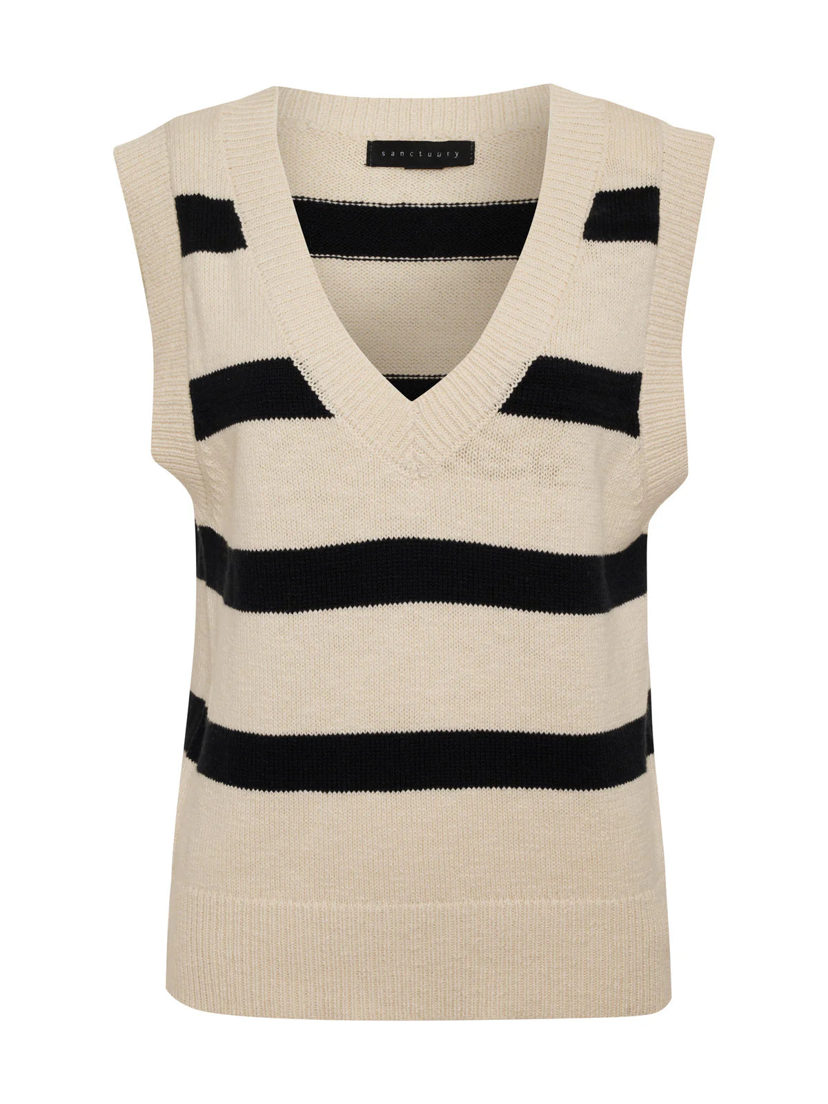 Sweater Shell Tank Eco Natural Black Stripe